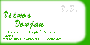 vilmos domjan business card